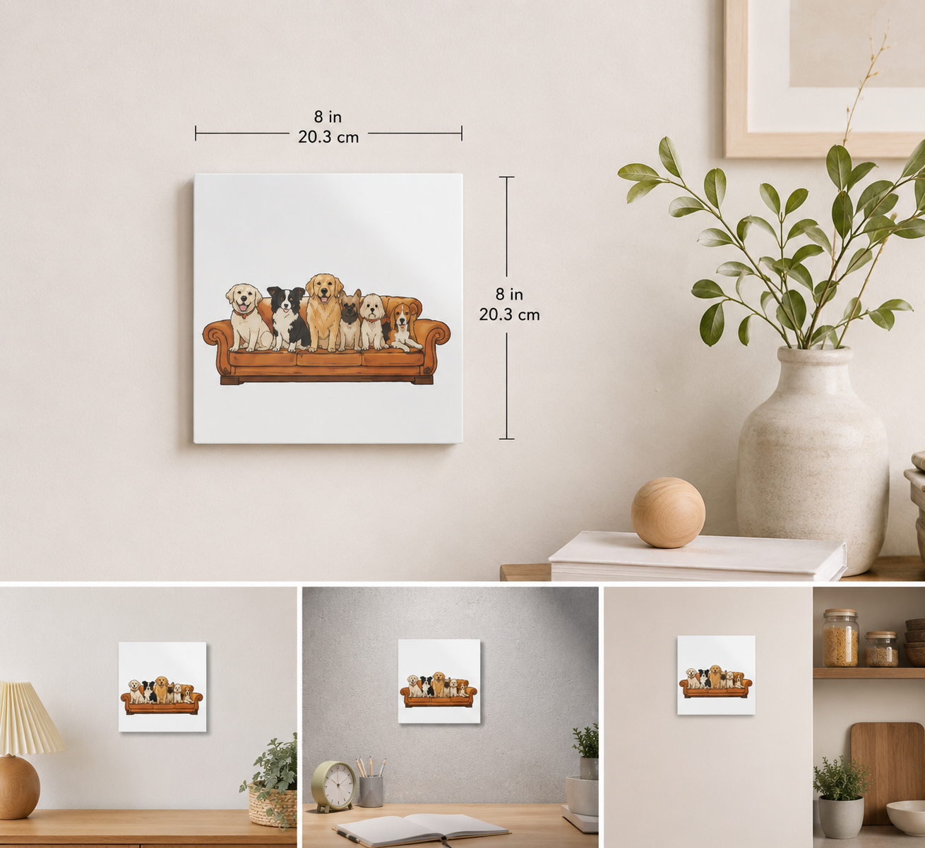 Cute Dogs Friends Acrylic Poster| friends| cute dogs| acrylic|8 inch poster