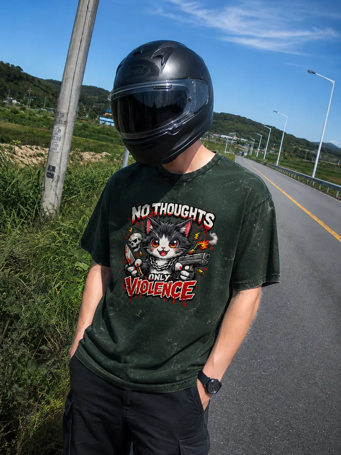 No Thoughts Only Chaos Cat T-Shirt